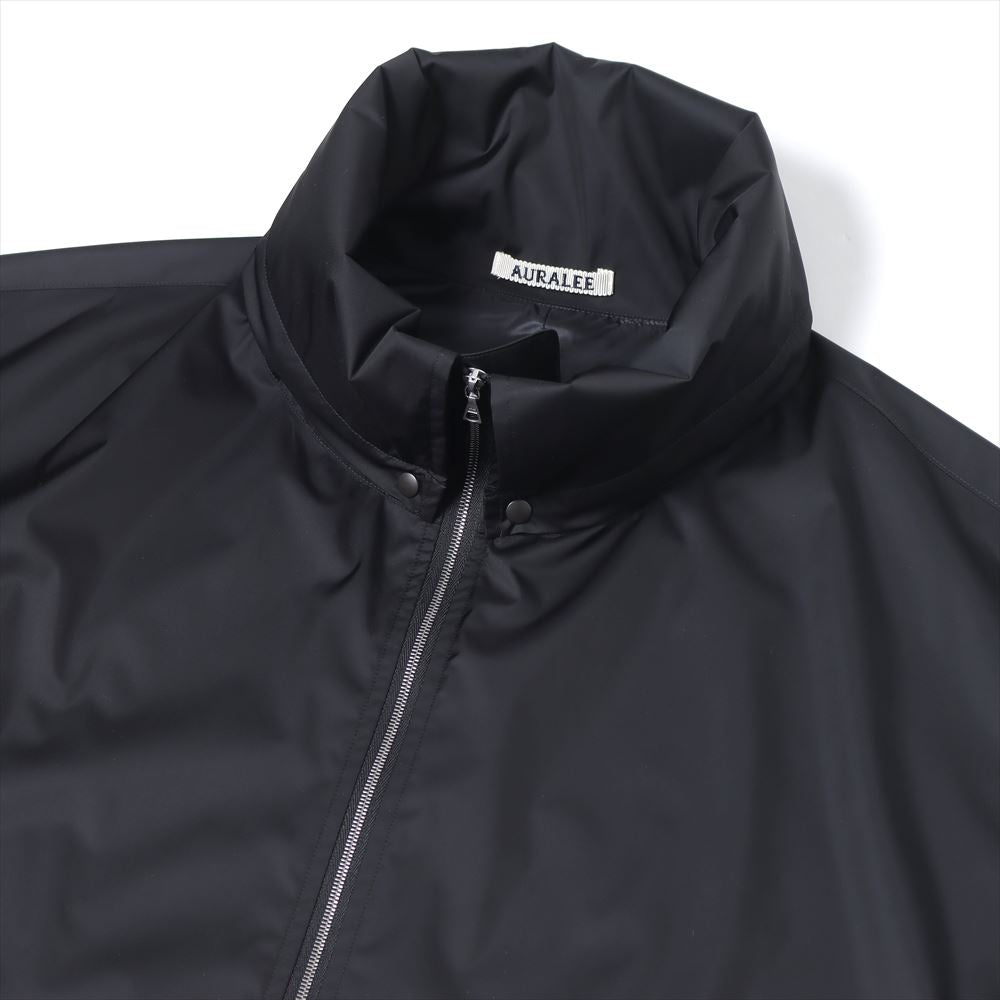 HARD TWIST POLYESTER SATIN LAMINATE ZIP BLOUSON