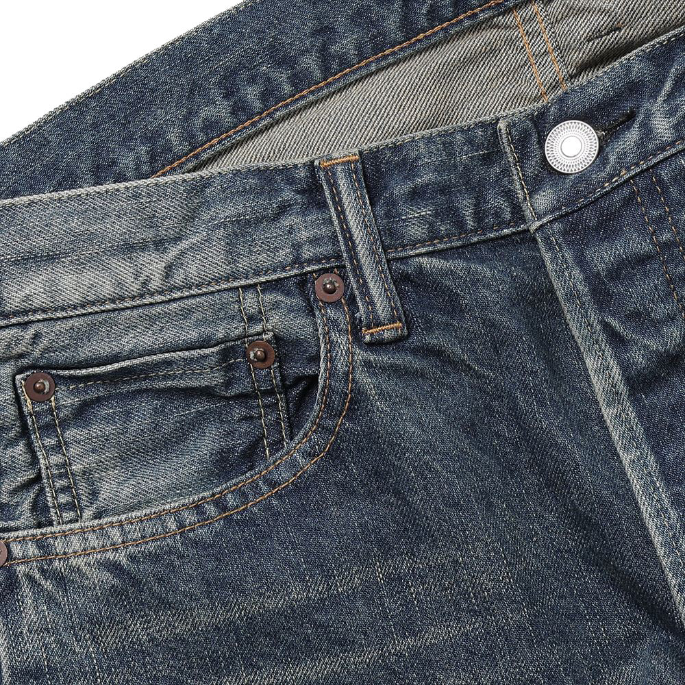 Washed Denim Wide Pants
