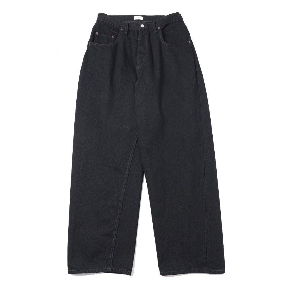 ブラック スビンコットン 13.5oz バギーデニム(BLACK)