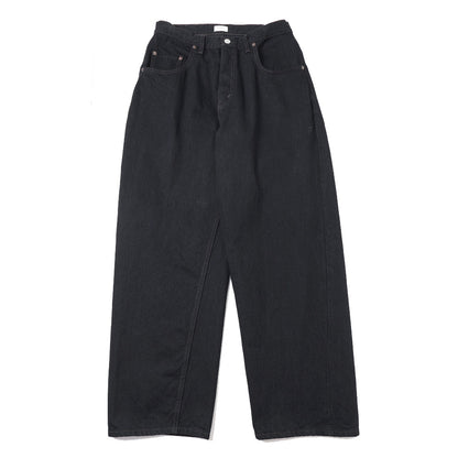 ブラック スビンコットン 13.5oz バギーデニム(BLACK)