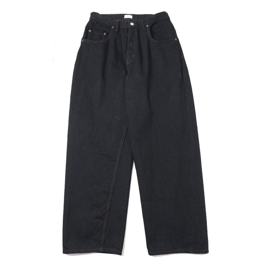 ブラック スビンコットン 13.5oz バギーデニム(BLACK)