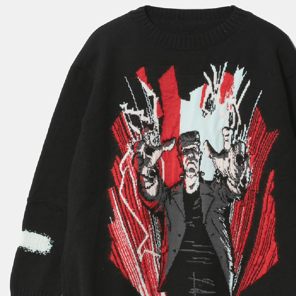 Frankenstein knitted pullover