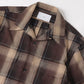 OMBRE PLAID OPEN COLLAR BLOUSE