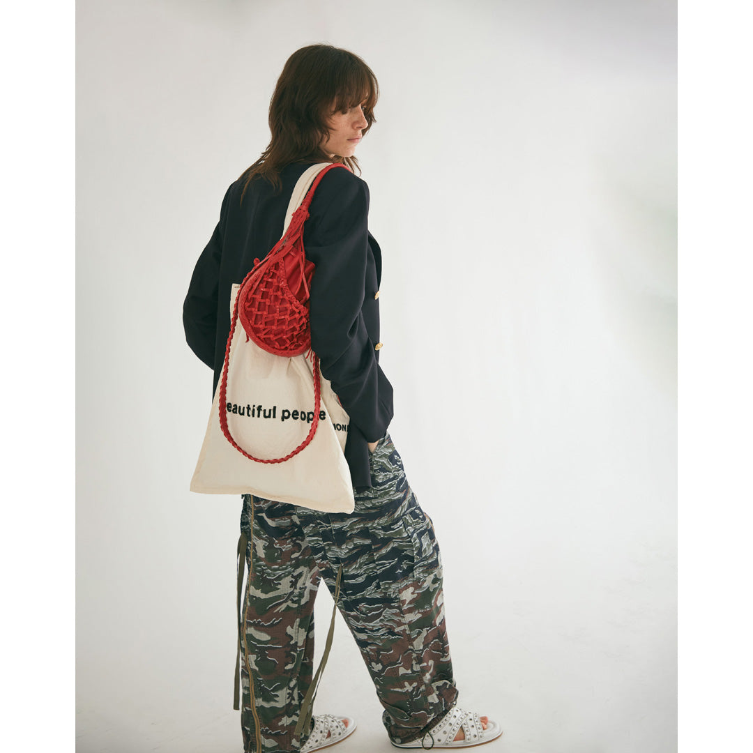 brushed logo gathering bag