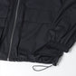 HARD TWIST POLYESTER SATIN LAMINATE ZIP BLOUSON