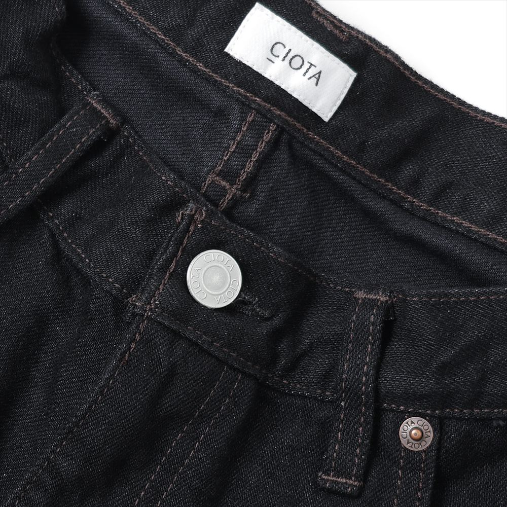 ブラック スビンコットン 13.5oz バギーデニム(BLACK)