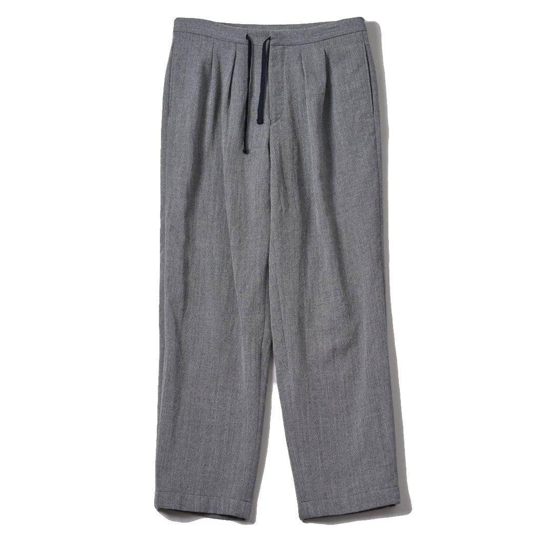 Wool Herringbone Easy Trousers