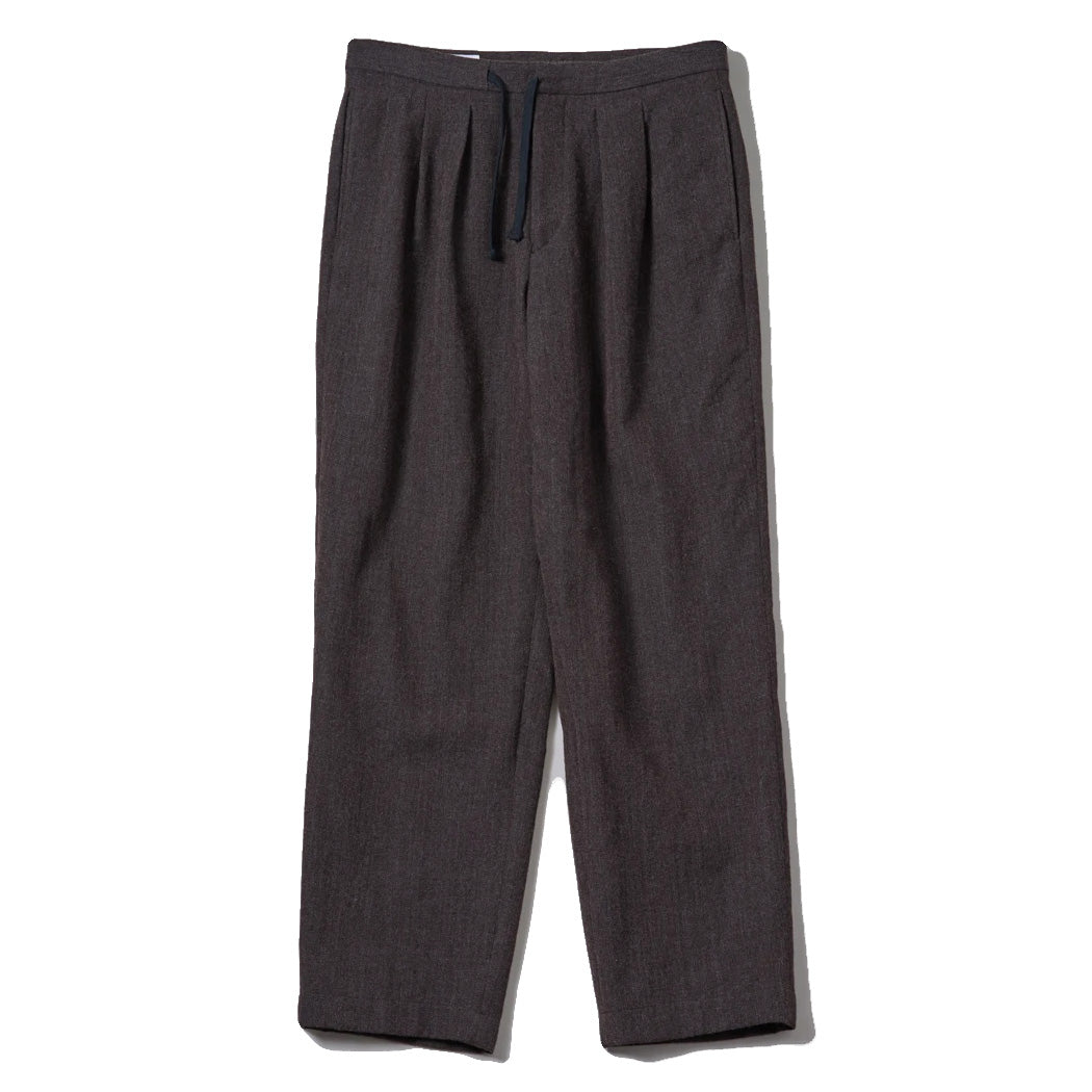 Wool Herringbone Easy Trousers