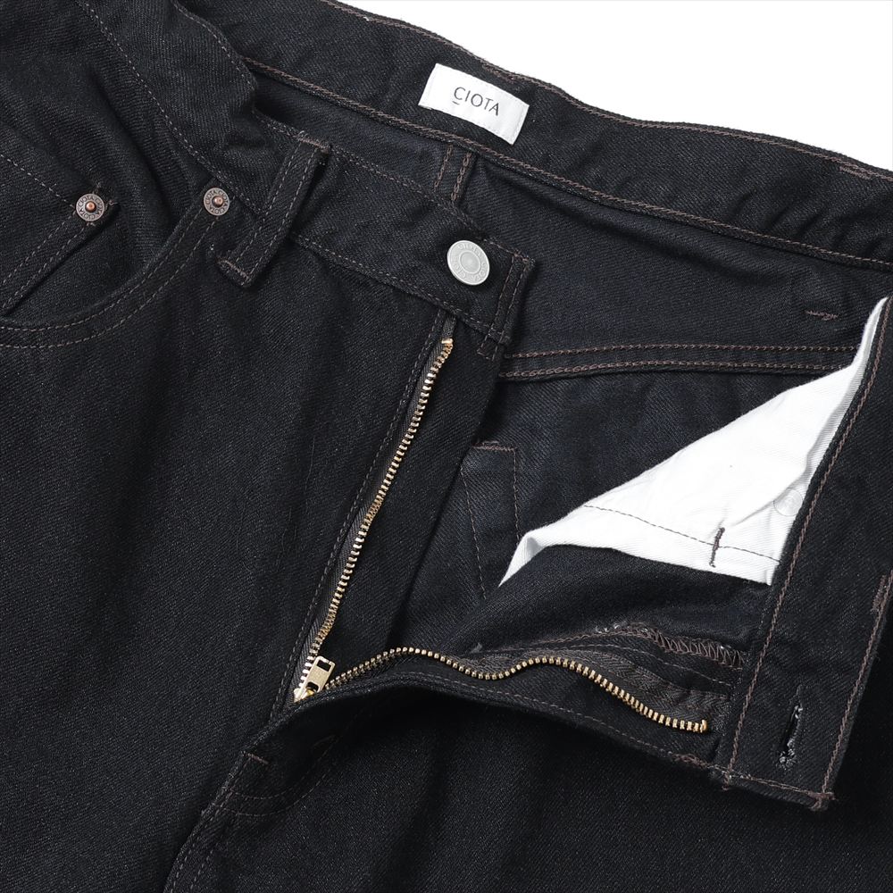 ブラック スビンコットン 13.5oz バギーデニム(BLACK)