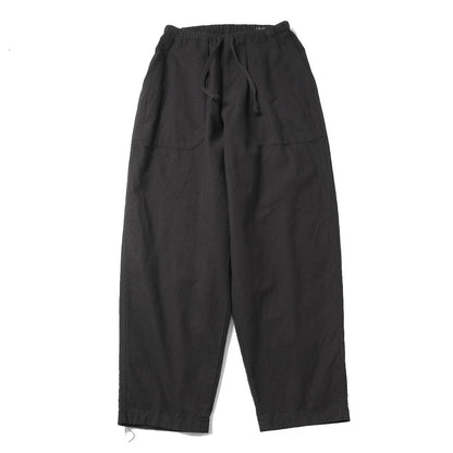 Cotton flannel tapered trousers
