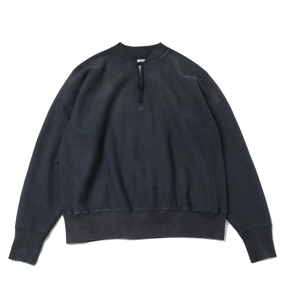 Vintage Half Zip Rib Collar Sweatshirt