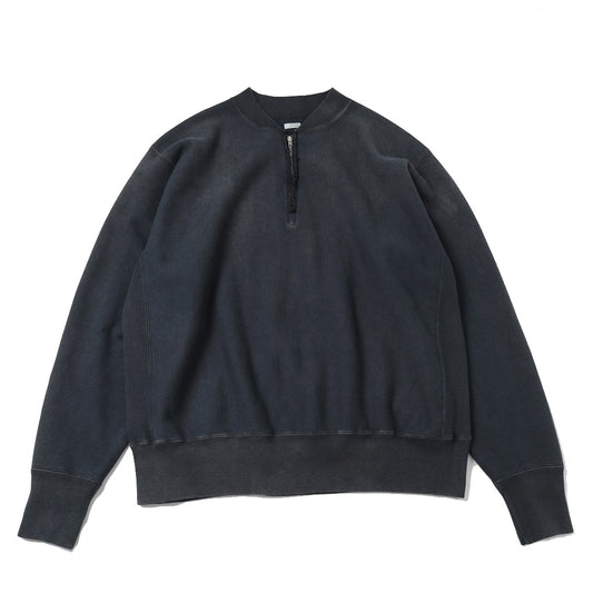 Vintage Half Zip Rib Collar Sweatshirt