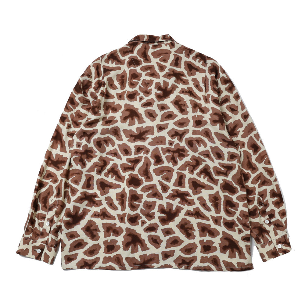 ORIGINAL PRINTED OPEN COLLAR SHIRTS (Giraffe) Long-sleeve