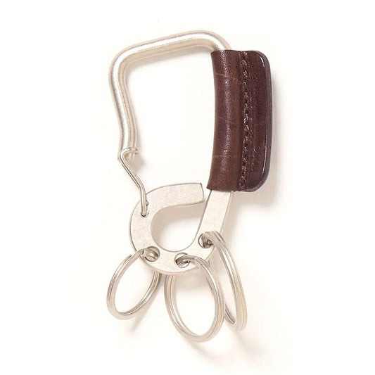 CARABINER KEY RING with HORSE LEATHER