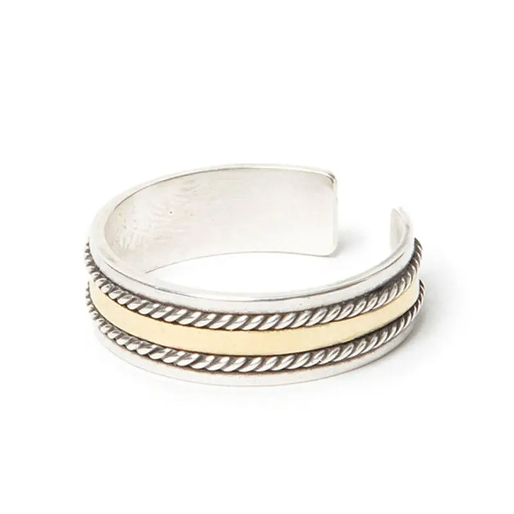 ROPE RING 925 SILVER with BRASS