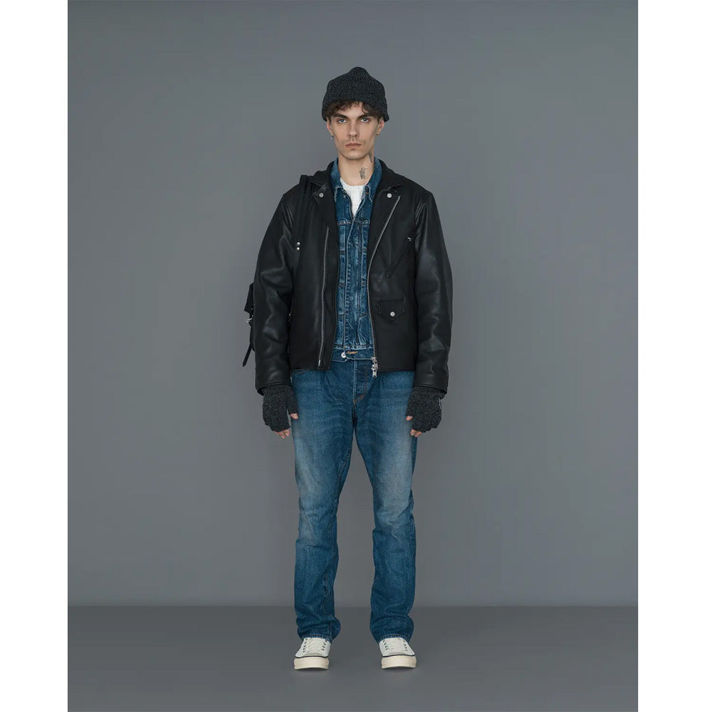 RIDER BLOUSON COW LEATHER WITH WINDSTOPPER