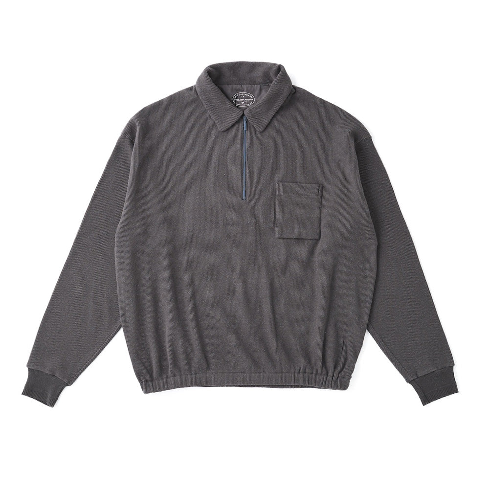 QUATER ZIP SILK NEP RIBED SHIRTS