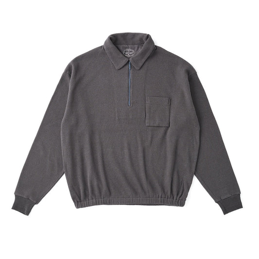 QUATER ZIP SILK NEP RIBED SHIRTS