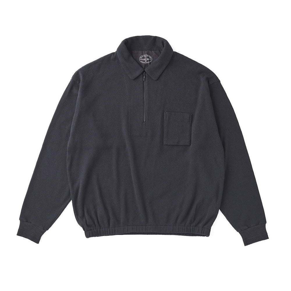 QUATER ZIP SILK NEP RIBED SHIRTS
