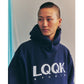 SIGNATURE SNAP FLEECE HOODIE(NAVY)