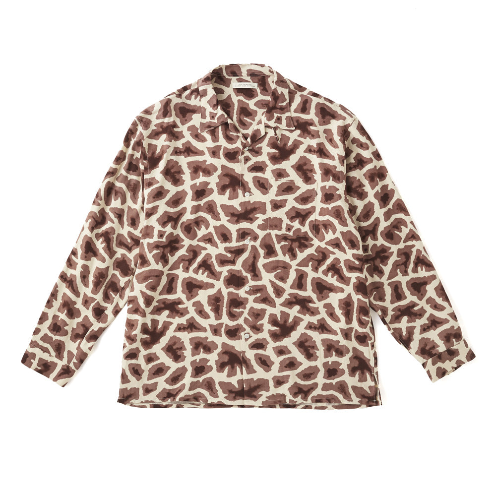 ORIGINAL PRINTED OPEN COLLAR SHIRTS (Giraffe) Long-sleeve