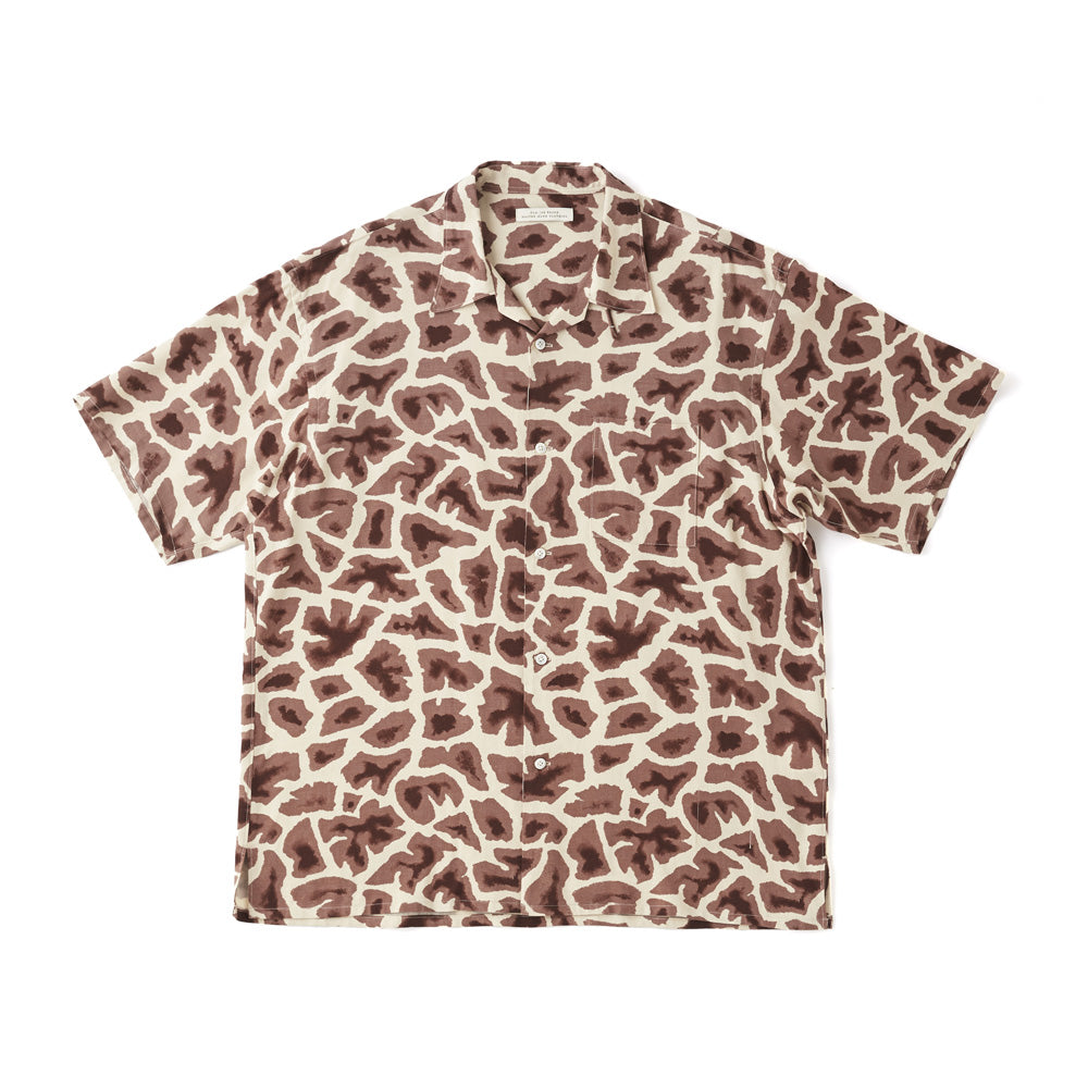 ORIGINAL PRINTED OPEN COLLAR SHIRTS (Giraffe) Short-sleeve