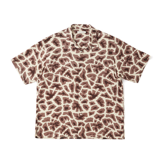 ORIGINAL PRINTED OPEN COLLAR SHIRTS (Giraffe) Short-sleeve