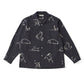 ORIGINAL PRINTED OPEN COLLAR SHIRTS (Animal Drawing) Long-sleeve