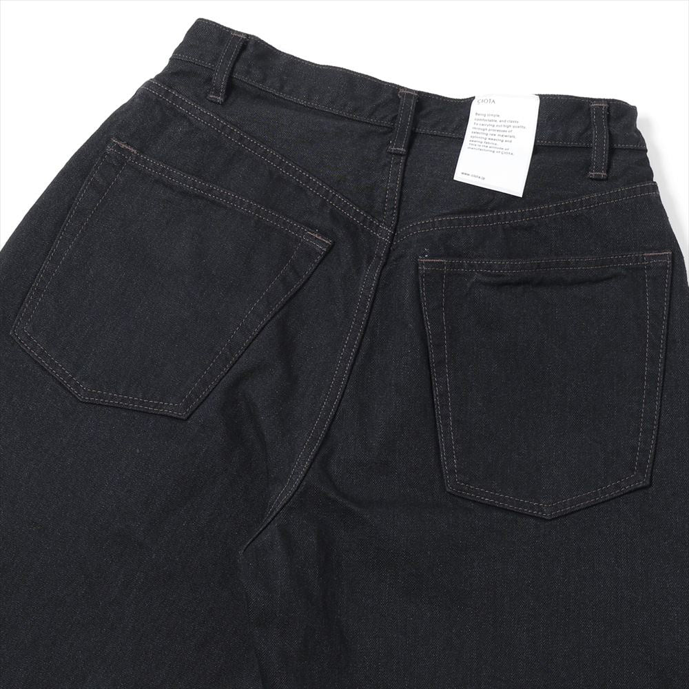 ブラック スビンコットン 13.5oz バギーデニム(BLACK)