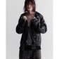 Distressed Leather Biker Jackt