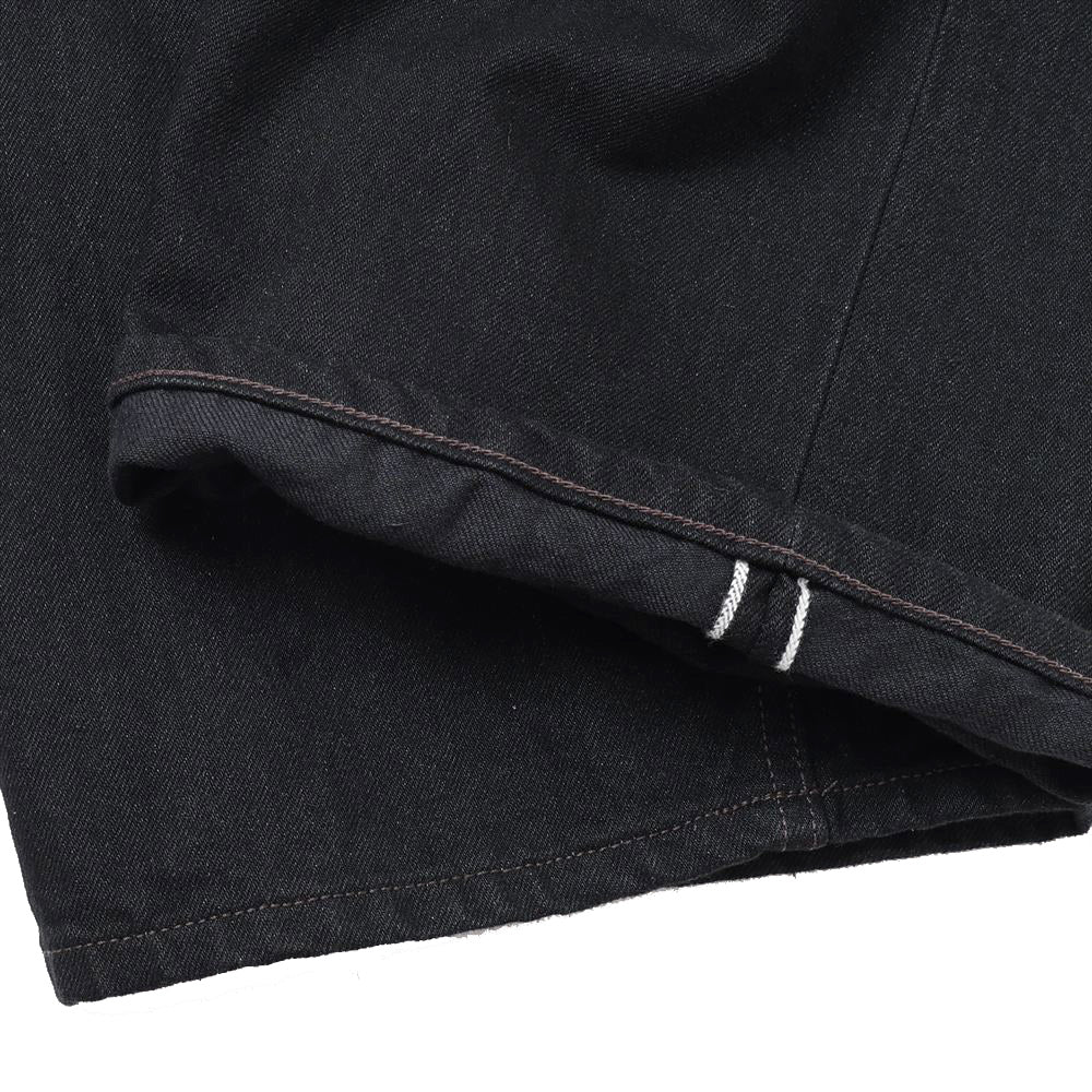 ブラック スビンコットン 13.5oz バギーデニム(BLACK)