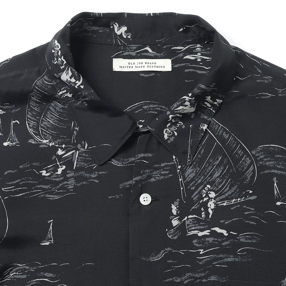 ORIGINAL PRINTED OPEN COLLAR SHIRTS(MARINE)L/S