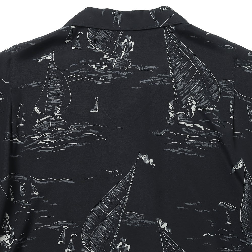 ORIGINAL PRINTED OPEN COLLAR SHIRTS(MARINE )L/S