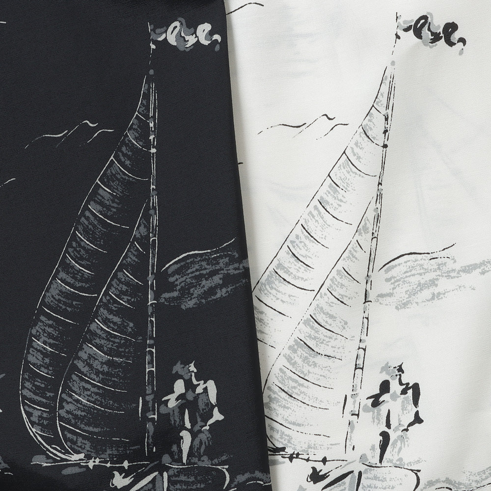 ORIGINAL PRINTED OPEN COLLAR SHIRTS(MARINE)L/S