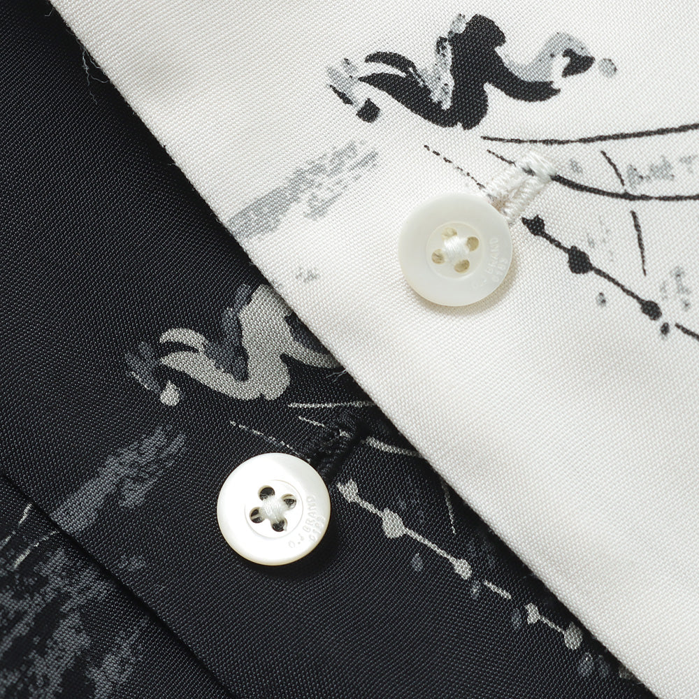ORIGINAL PRINTED OPEN COLLAR SHIRTS(MARINE)L/S