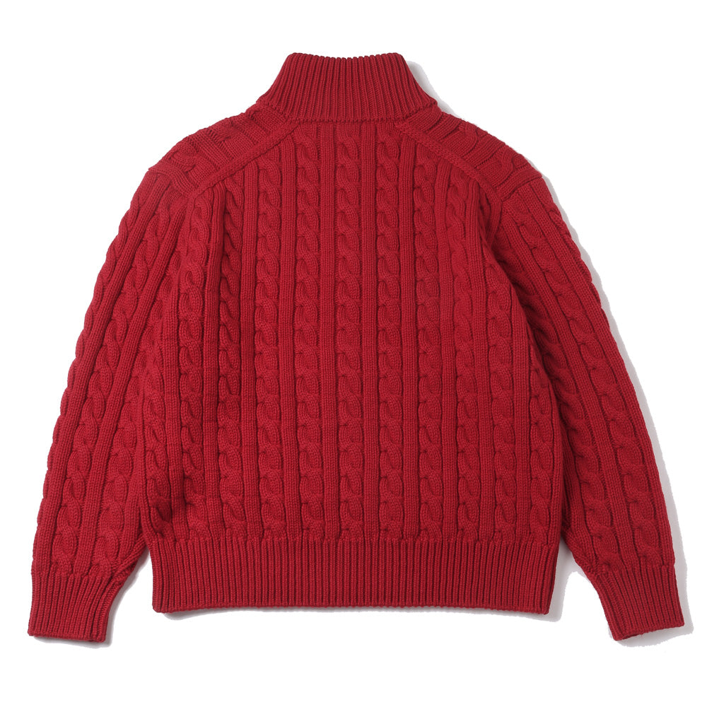 Cashmere Aran Half Zip Sweater