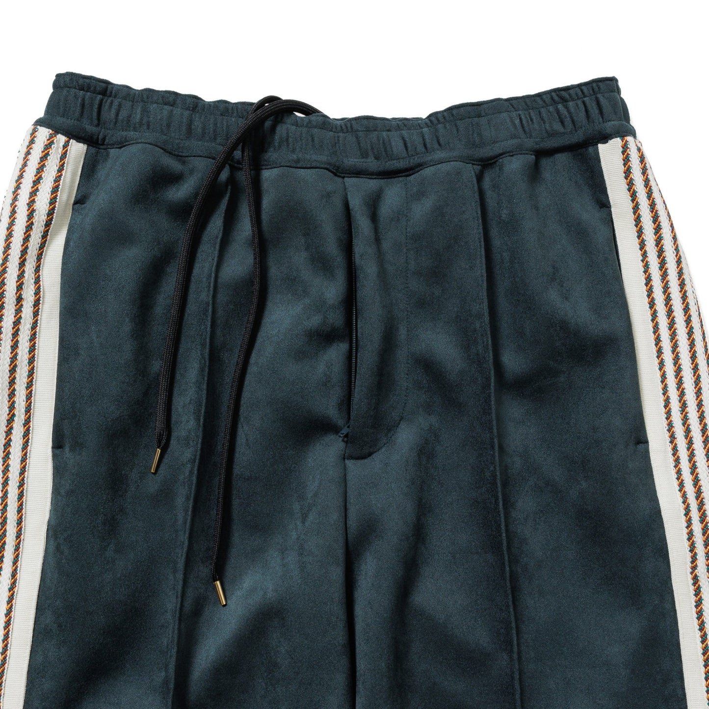 FAUX SUEDE FLARE TRACK PANTS