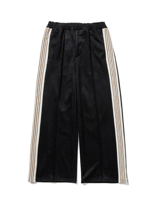 FAUX SUEDE FLARE TRACK PANTS