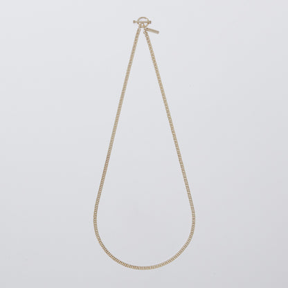 Flat Link Necklace -Double- -Gold-