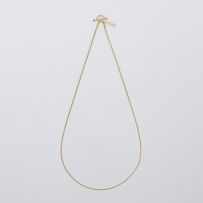 Tiny French Rope Link Necklace -Gold-