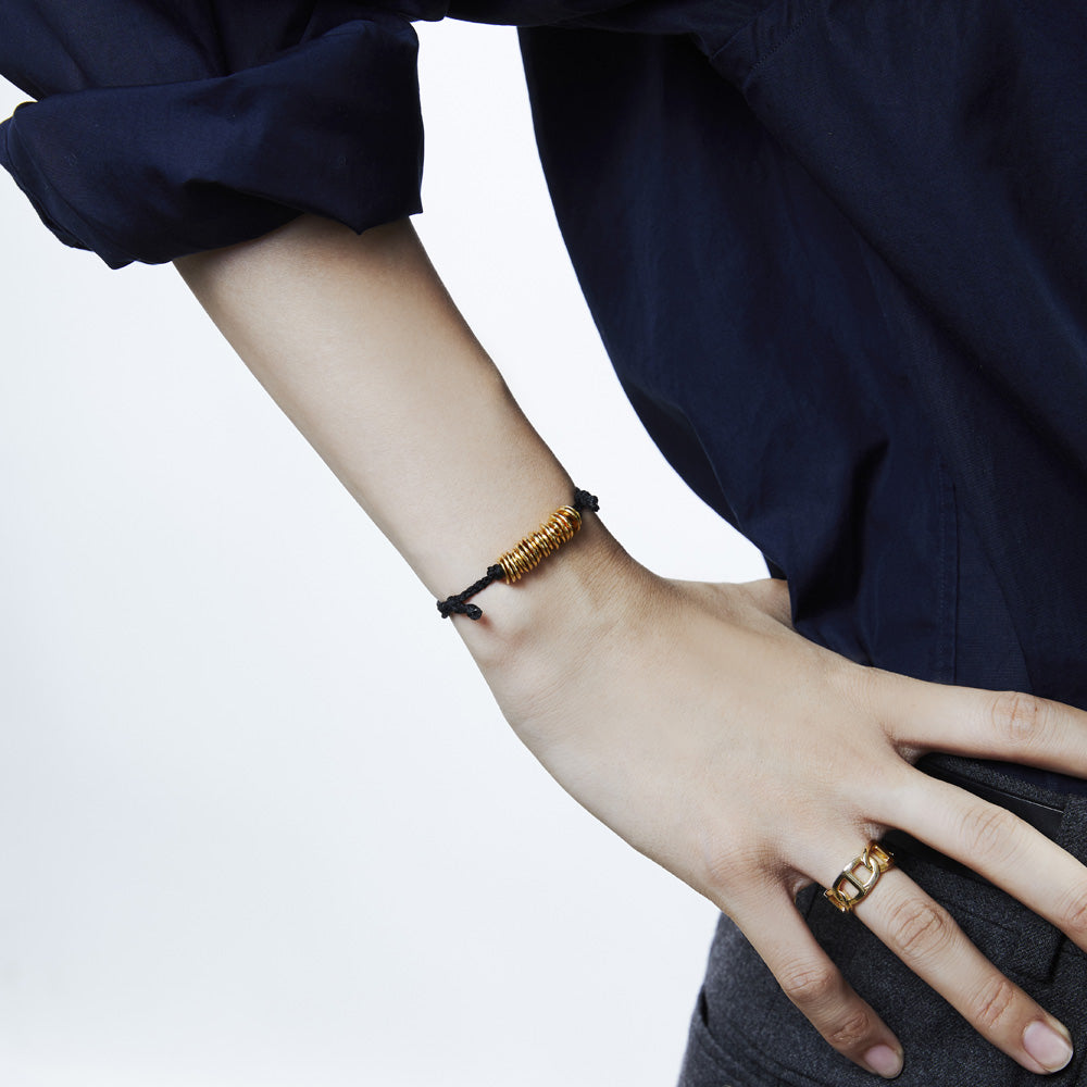 Piece Silk Code Bracelet -Gold-