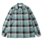 RAYON OMBRE PLAID OPEN COLLAR BLOUSE