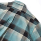 RAYON OMBRE PLAID OPEN COLLAR BLOUSE