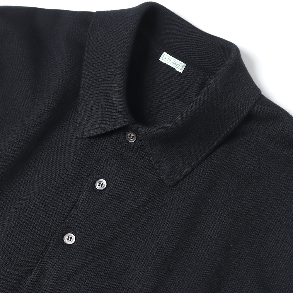 A.PRESSE (ア プレッセ) Cotton Knit L/S Polo Shirts 24SAP-03-07K 