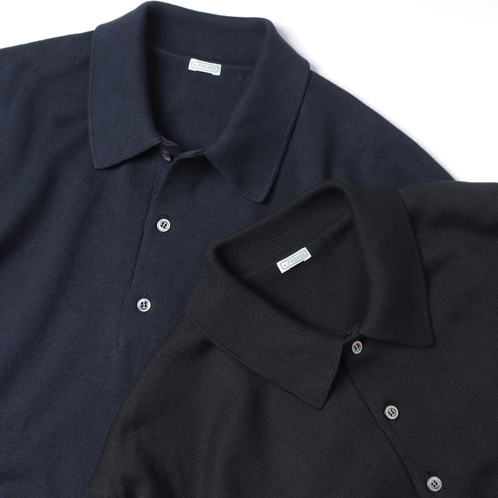A.PRESSE (ア プレッセ) Cotton Knit L/S Polo Shirts 24SAP-03-07K 