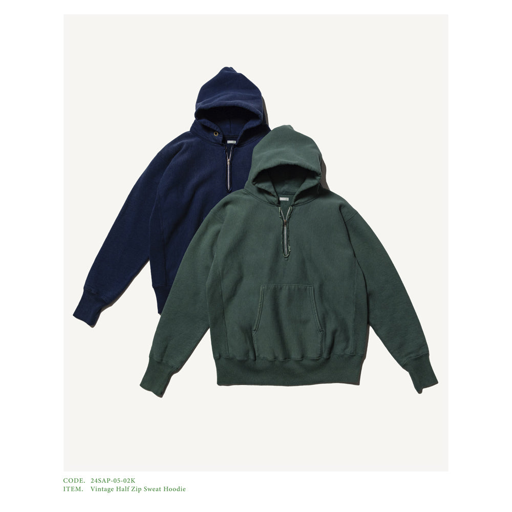 A.PRESSE (ア プレッセ) Vintage Half Zip Sweat Hoodie 24SAP-05-02K 
