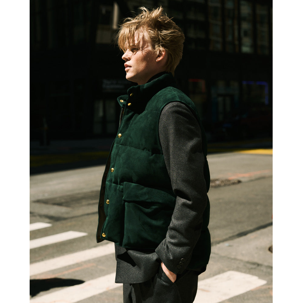 Suede Down Vest