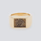 Signet Ring with Golden Palm Flower