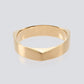 Triangle 3D Ring with Hair Line -Gold-