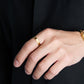 Triangle 3D Ring with Hair Line -Gold-